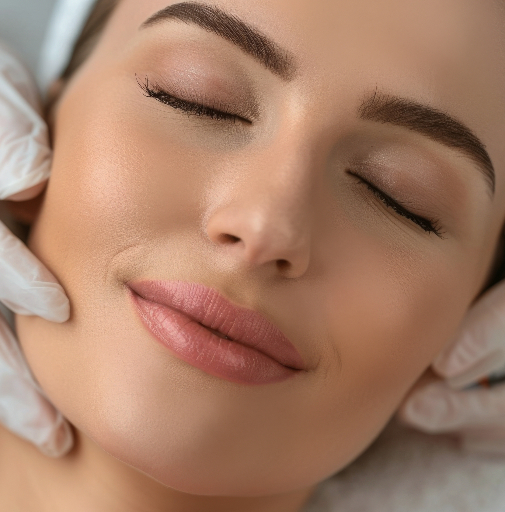 Woman Receiving Forehead Injection